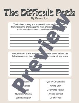 The Difficult Path by Grace Lin Short Story Lesson by Ms Js ELA | TPT