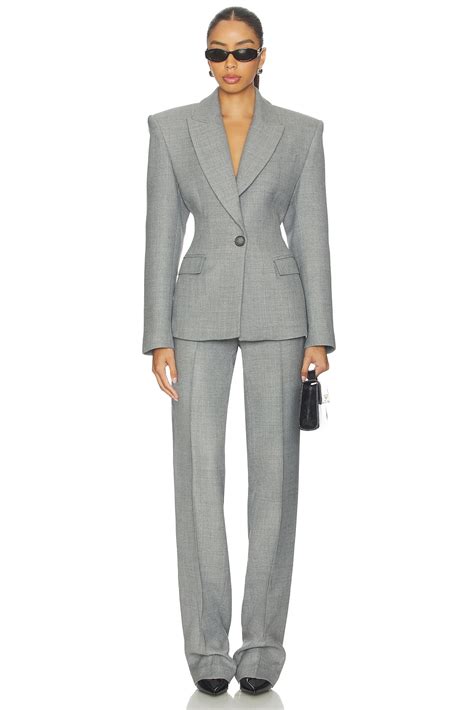 Alex Perry Single Breasted Contour Blazer in Grey | REVOLVE