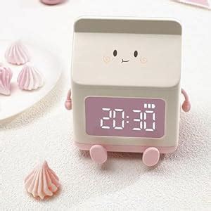 Buy Suicune Alarm Clock, Plastic Digital Alarm Clock with Cute Milk Box ...