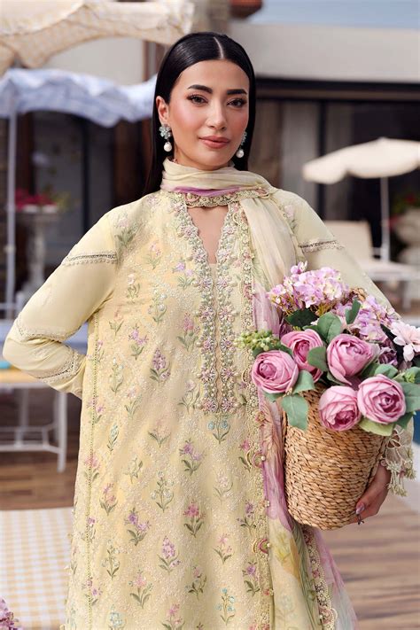 3 Piece Unstitched Embroidered Lawn Suit - [MPT-3001-A] – Nour