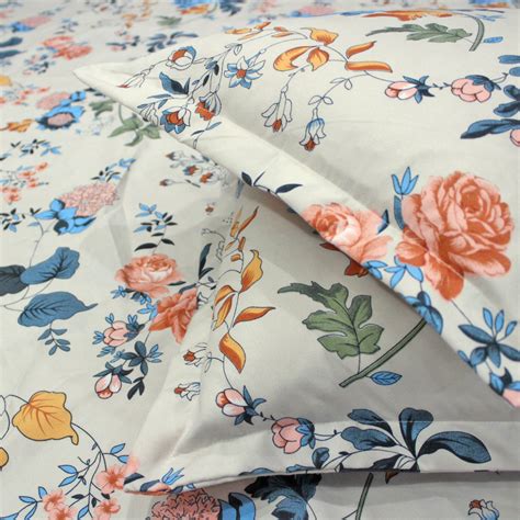 Buy 210 TC Aqua Cotton Floral Fitted bedsheet Online In India – AURAVE