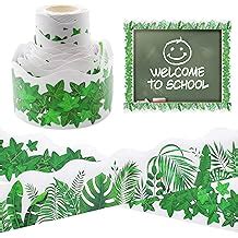 Buy Cinvo Bulletin Board Border Trim Boho Greenery Tropical Leaves Ivy ...