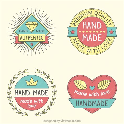 Pack pf vintage craft logos | Free Vector
