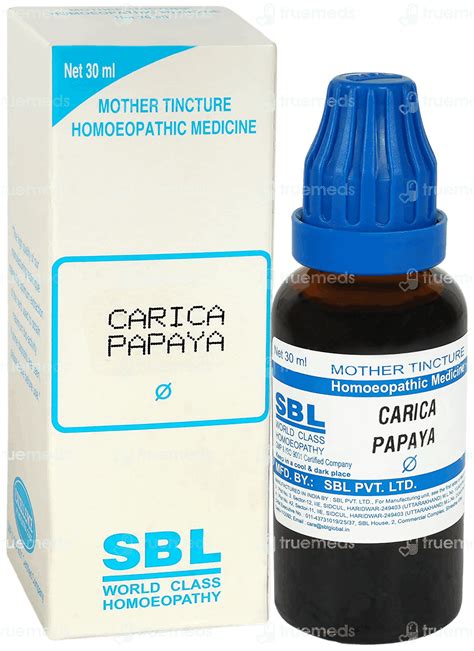 Sbl Carica Papaya Mother Tincture 30 Ml - Uses, Side Effects, Dosage ...