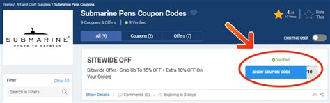 Submarine Pens Coupon Codes: 15% + 10% OFF Mar 2026