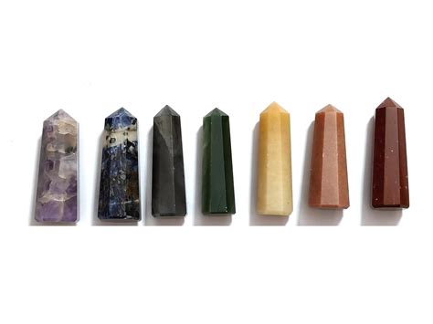 Buy Astroghar Set of 7 Seven Natural Seven Chakra Pencil Crystal Wands ...