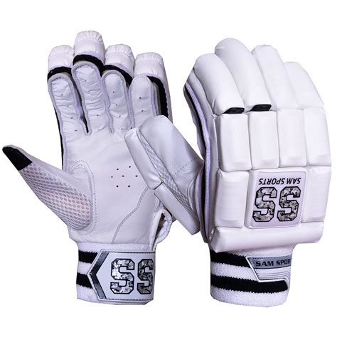 Buy SAM Sports Player Cricket Batting Gloves (Right Hand, White) Online ...