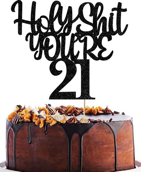 Amazon.com: Holy You’re 21th Cake Topper |fit for Boys Girls Glitter ...