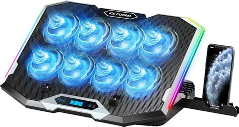 ICE COOREL Gaming Laptop Cooling Pad with 8 Cooling Fans, Laptop Cooler ...