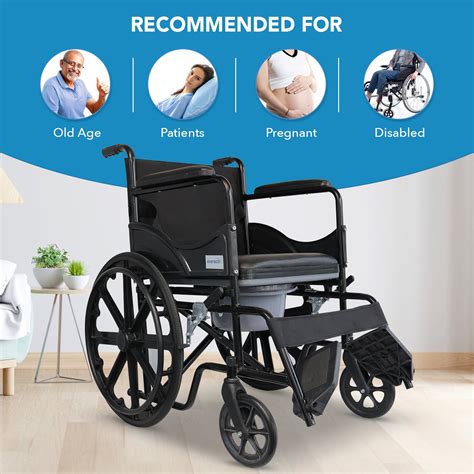 Everactiv (2 in 1) Foldable Wheelchair for Regular & Commode Use | Por ...
