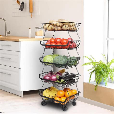 Amazon.com: RANXFLOAT Fruit Vegetable Storage Basket, Kitchen Fruit ...