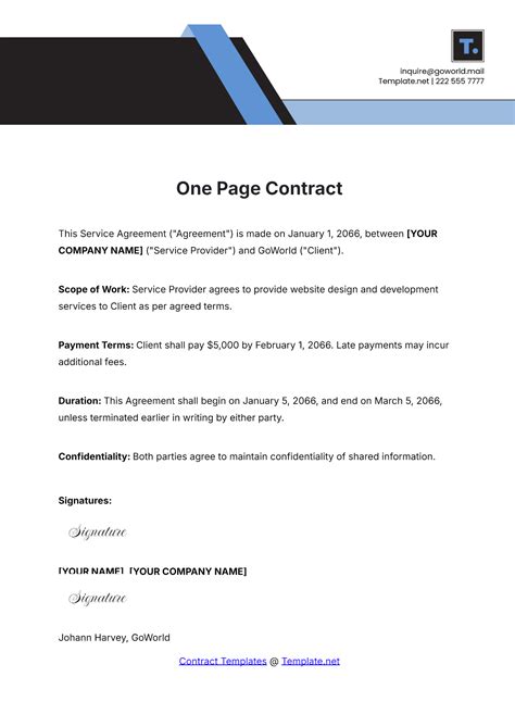 Free Contract Form Templates
