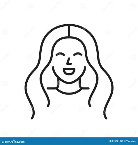 Smiling Girl with Beach Waves Hairstyle. Beauty Salon Services Stock ...