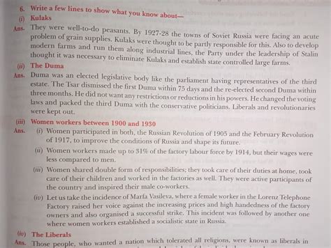 Write few lines to show what you know about: (1) kulaks (2)dumas (3 ...