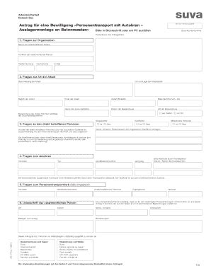 Ausfüllbar Online suva Antrag auf eine Bewilligung f r den ...