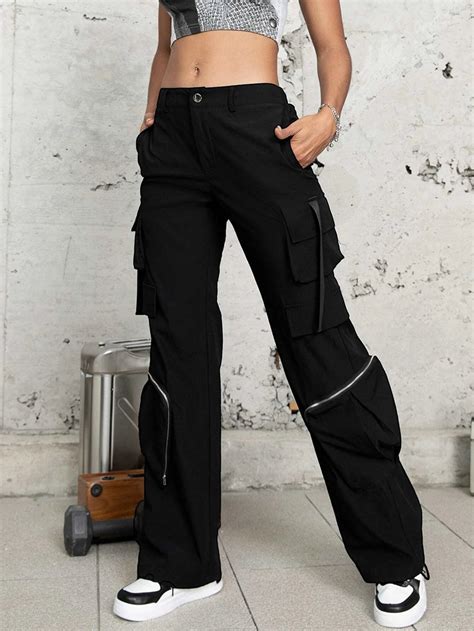 Flap Pocketed Solid Colored Cargo Pants – Comfy Cargo Pants