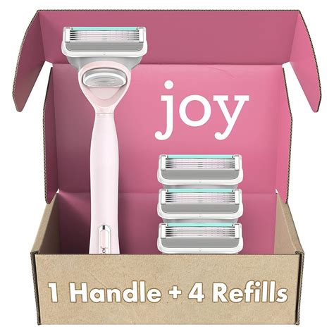 Amazon.com: joy Razors for Women, 1 Handle, 4 Razor Blade Refills, Pink ...