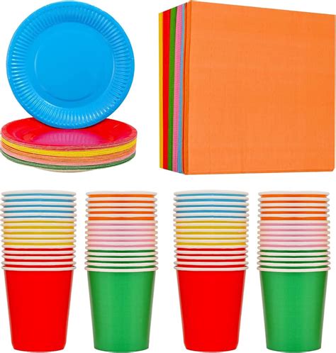 Fowecelt Party Plates Cups Napkins - 90pcs Paper Plates and Cups Set ...