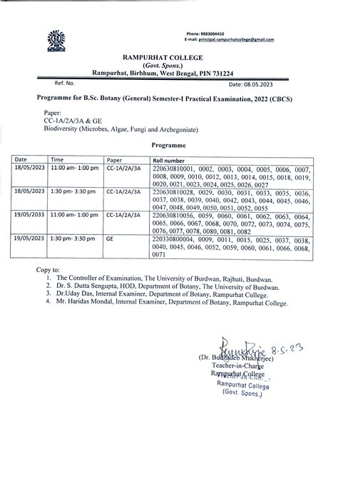 Notice Board : Rampurhat College
