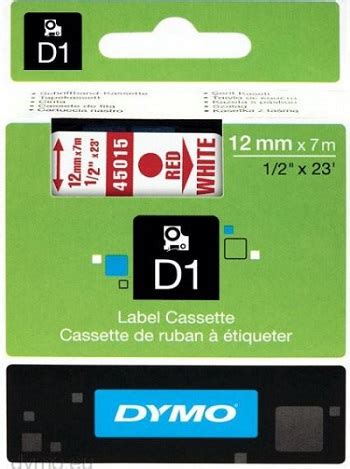 Buy Dymo 12mm X 7m D1 Labels Red on White tape Online- POS Central India