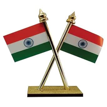 Scoodount 1 Pcs Double Side Indian Flage Dashboard for Table, car ...