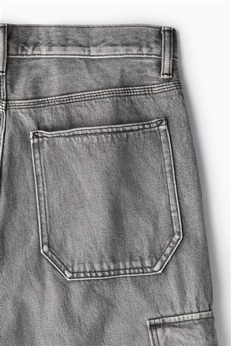 Men’s Denim grey Baggy Cargo Jeans | H&M IN