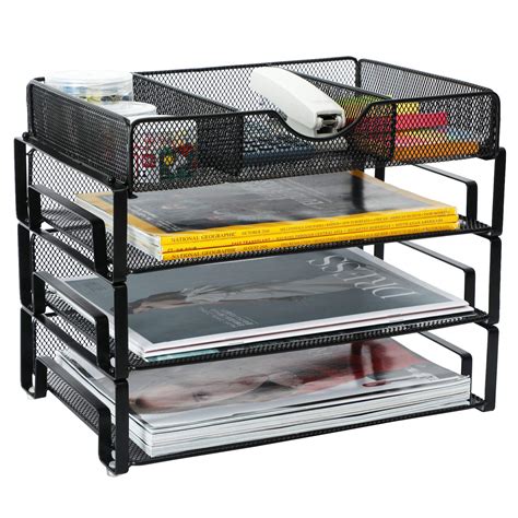 Buy Samstar Stackable Letter Tray, 3 Tier Desk File Organizer Paper ...