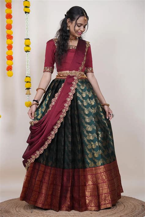 South Indian Festival Traditional Half Saree Rithvika – Fabcartz