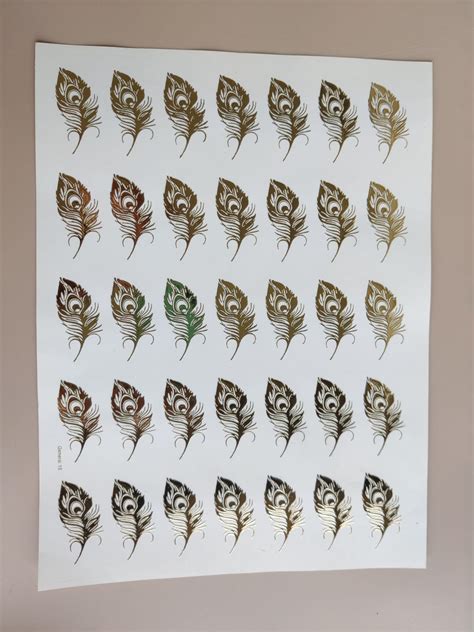 A4 sheet peacock feather/ Morpankh Embossed stickers – Maya Resin Store