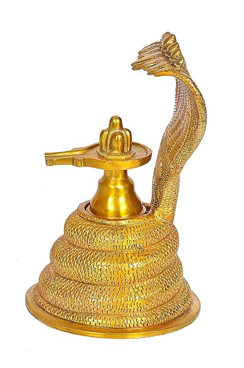 Brass Shiv Linga with Seven Headed Serpent (Height 8 Inches) – AONA INDIA