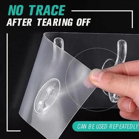 Wall Hooks - Plastic White Transparent Adhesive Wall Hook Trader ...
