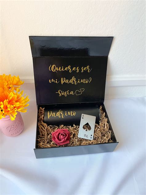 Godfather Proposal Box Padrino Proposal in Spanish Quieres Ser Mi ...