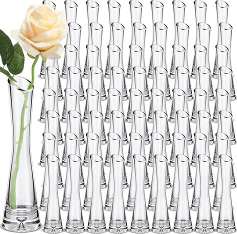 Amazon.com: Suttmin 72 Pcs Clear Tall Glass Bud Vases Bulk Single Stem ...