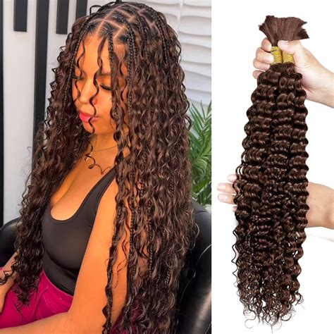 Amazon.com : Deep Water Wave Braiding Hair Bulk Human Hair 1 Bundle for ...