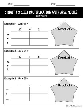 Area Model Multiplication 2-Digit by 1 Digit 的图像结果