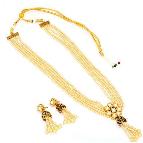 Jewar Mandi Necklace Set Kundan Polki Ad Cz Gemstones Handmade Designer ...