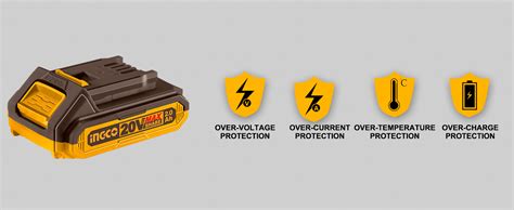 Ingco 20V Battery Pack, 2.0Ah Lithium-Ion Battery, Compatible With 20V ...