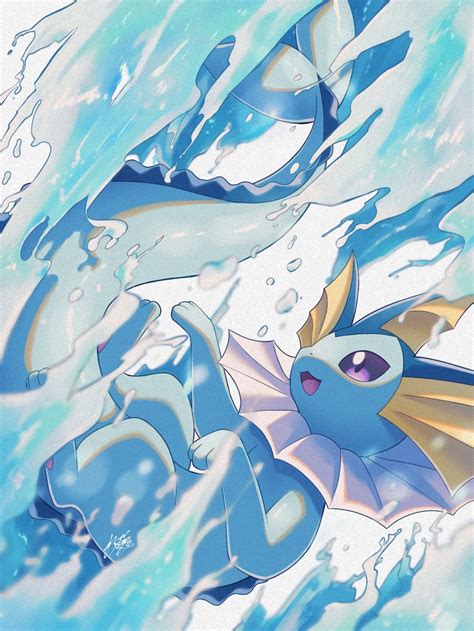 vaporeon (pokemon) drawn by kuchiba_(jret2454) | Danbooru