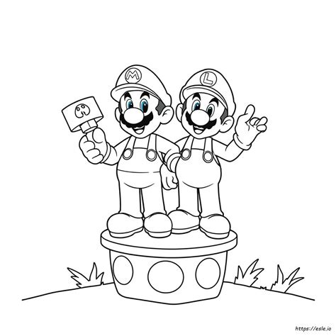 Dibujo Para Colorear De Mario Y Luigi