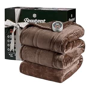 Buy Beautyrest Heated Blanket, Electric Blanket, Soft, Warm, Reversible ...