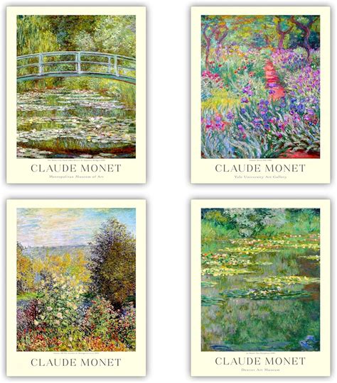 Amazon.com: Claude Monet Prints 4 pcs Set 11x14 Inches, Museum Gallery ...