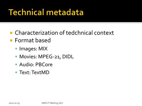Image result for Technical Metadata Examples