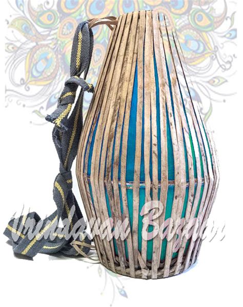 Blue fiber Mridangam / standard size khol- Large – Vrindavan Bazaar