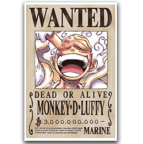 Póster de anime One Piece Wanted – Último póster de Luffy Bounty de 3 ...