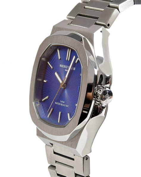 RODERICO GIULIANI ANALOG BLUE DIAL SILVER CASE SILVER STEEL BRACELET M