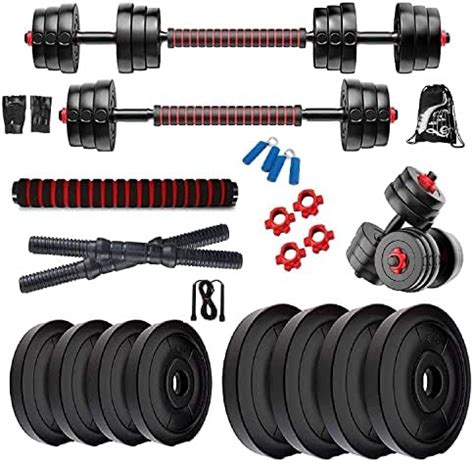 Buy BodyFit Adjustable Dumbbells Exercise Sets Combo (10 Kg) Online at ...