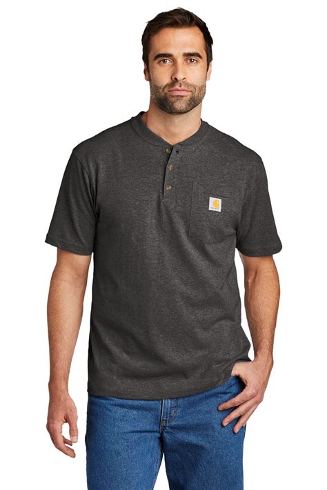 Carhartt Embroidered Men's Short Sleeve Henley T-Shirt - Queensboro