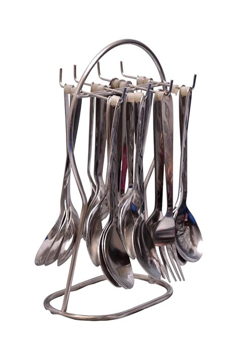 ASHA BARTHAN STORE 12 Fork Stainless Steel Cutlery Silver Spoon Set for ...