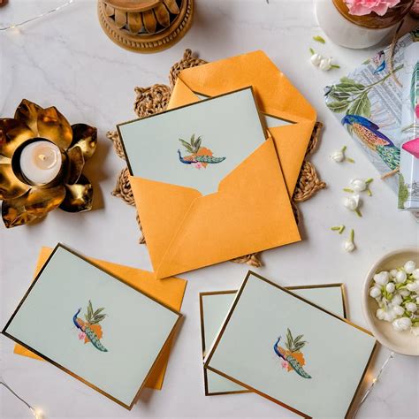 Be Stories The Dancing Peacock One Side Print Blank Foldable Greeting ...