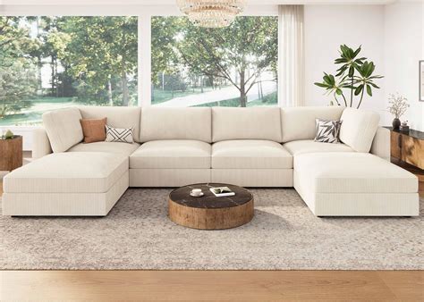 Amazon.com: CHITA Sectional Modular Down Filled U Shape Sofa, Comfty ...